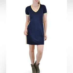 Trouble at the Mill STRIPED-TRIM TSHIRT DRESS size M